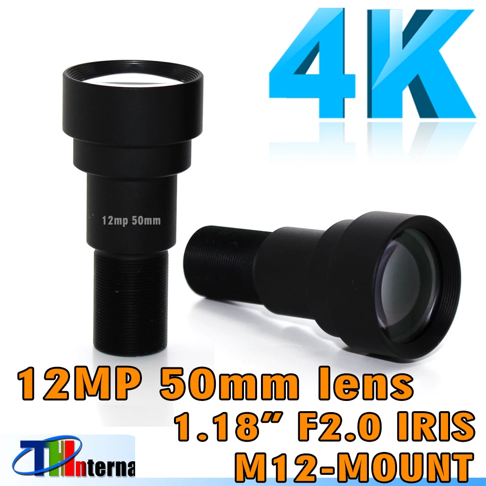 5K 12Megapixel 50mm M12 Lens 1/1.8