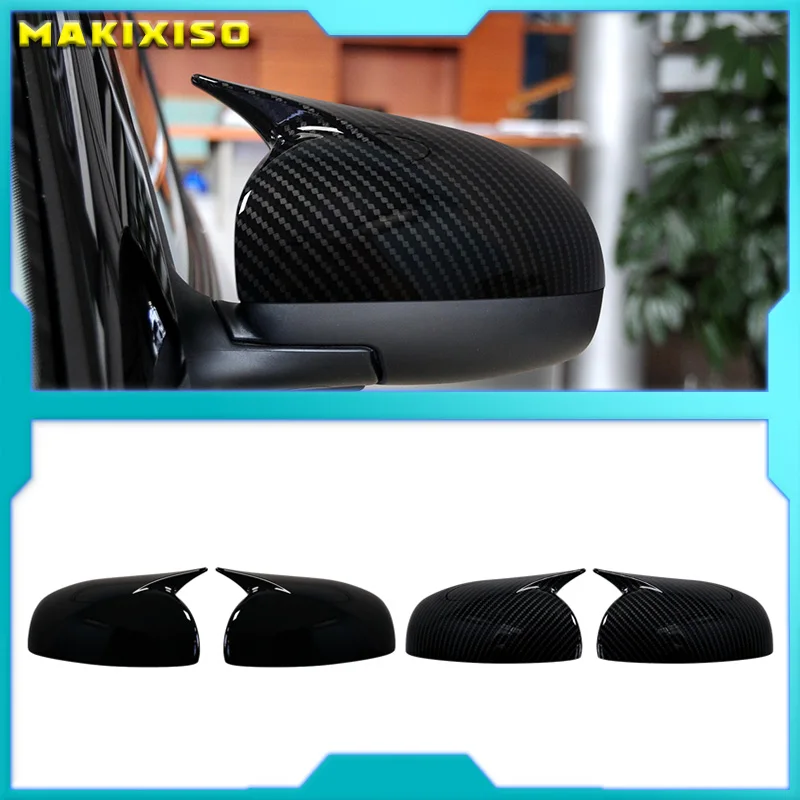 

For Skoda Fabia 2008-2014 Car Sticker Rearview Side Mirror Cover Wing Cap Exterior Door Rear View Case Trim Carbon Fiber Look