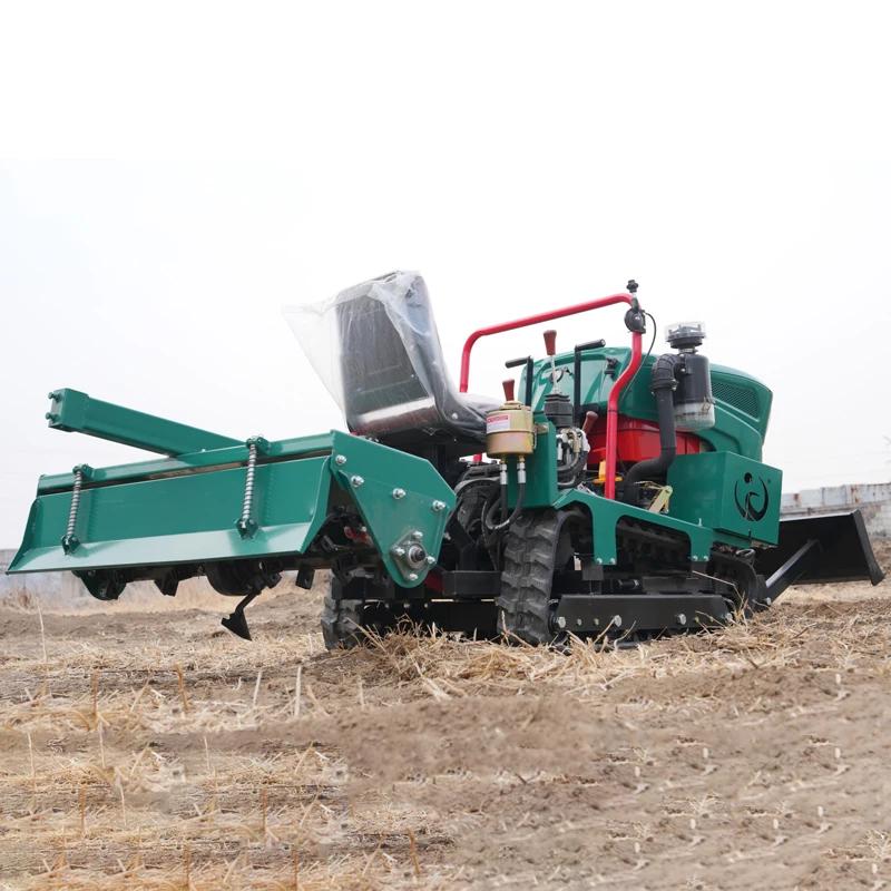 Free Shipping Euro 5 CE EPA Diesel Rotary Power Tiller Multifunctional Rice Field Farm Rotary Tiller 35 HP Crawler Rotary Tiller