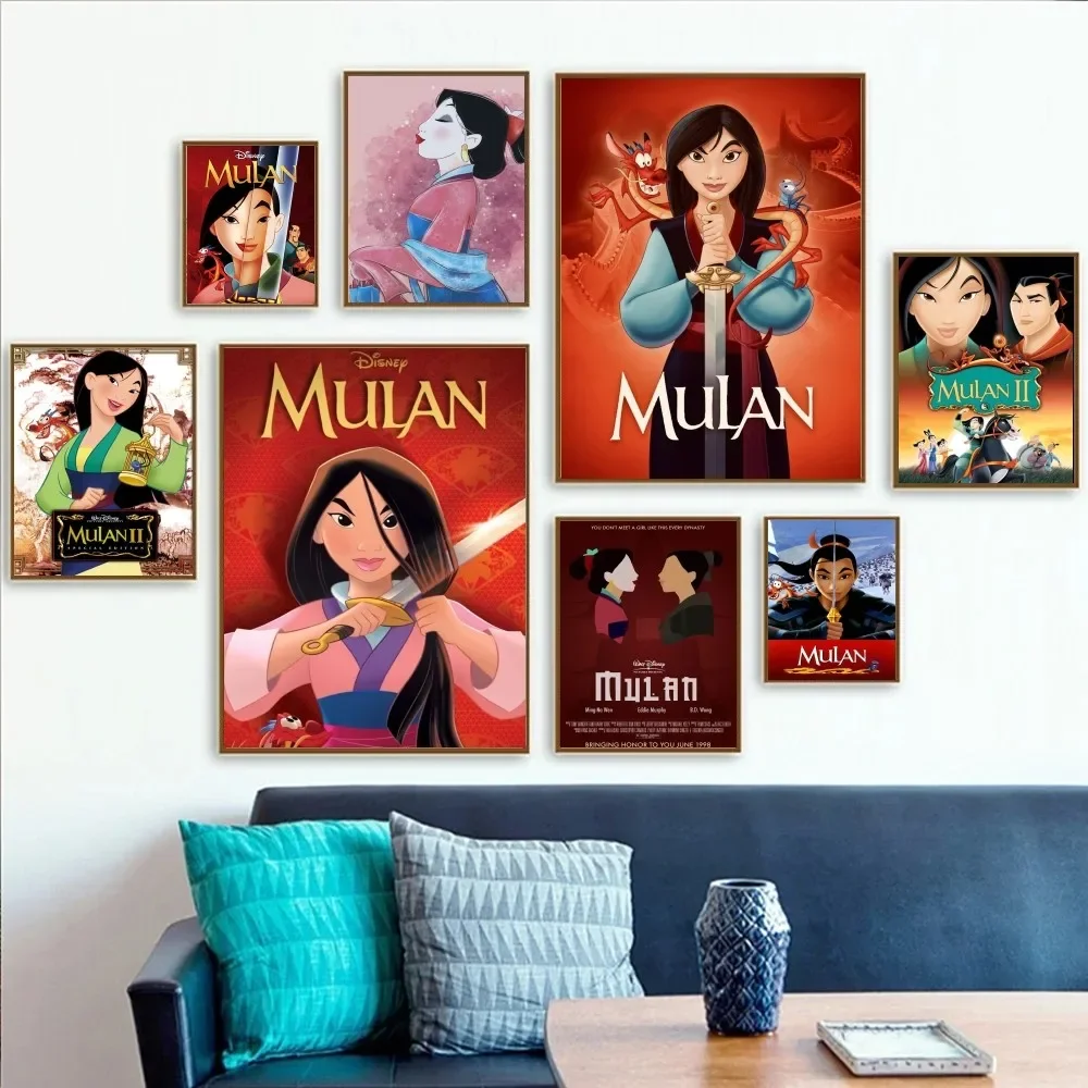 1pc Disney Mulan Poster Papier drucken Home Schlafzimmer Eingang Bar Cafe Kunst Malerei Dekoration