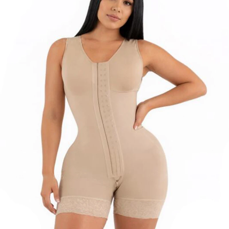 Slimming Sheath Belly Fajas Colombianas Full Body Shaper High Compression Shapewear Girdle With Brooches Bust For Postpartum