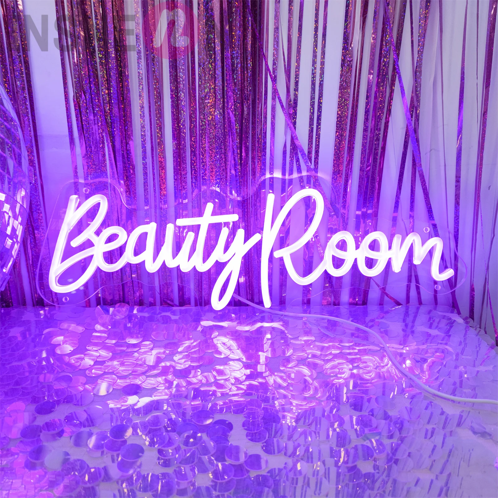 Beauty Roon Neon LED Light Sign for Salon, Purple, Beauty, Barber, Salon, Wall Art, Business Store, Logo, Indoor Neon Light