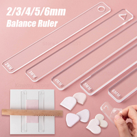 2pc Clear Acrylic Thickness Balance Ruler 2/3/4/5/6mm Leveling Ruler Soft Clay Earrings Cake Biscuit Cookie Smoother Baking Tool