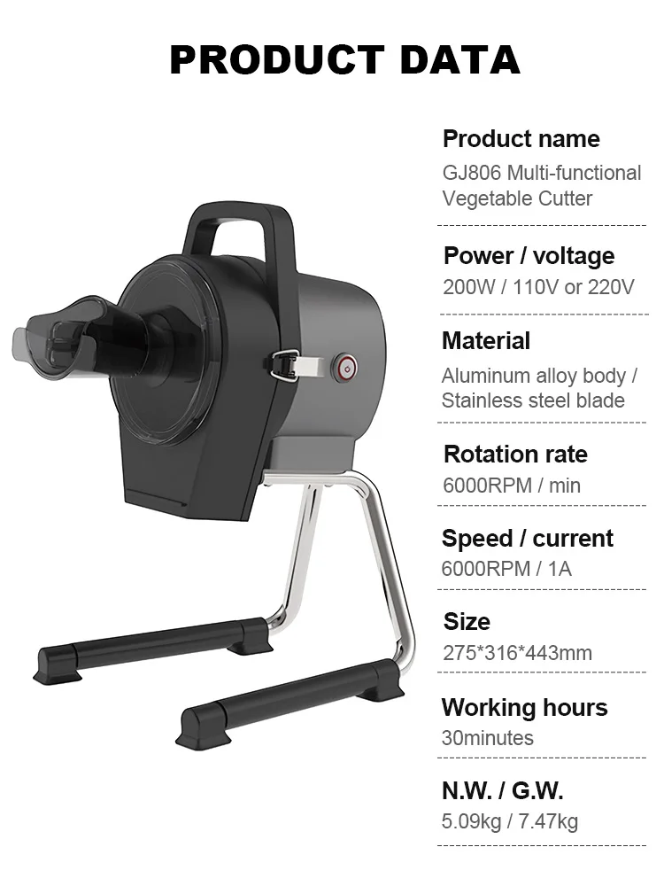 Motorized Commercial Potato Shredder: Heavy-Duty Vegetable Processor for Hotel & Restaurant Kitchens