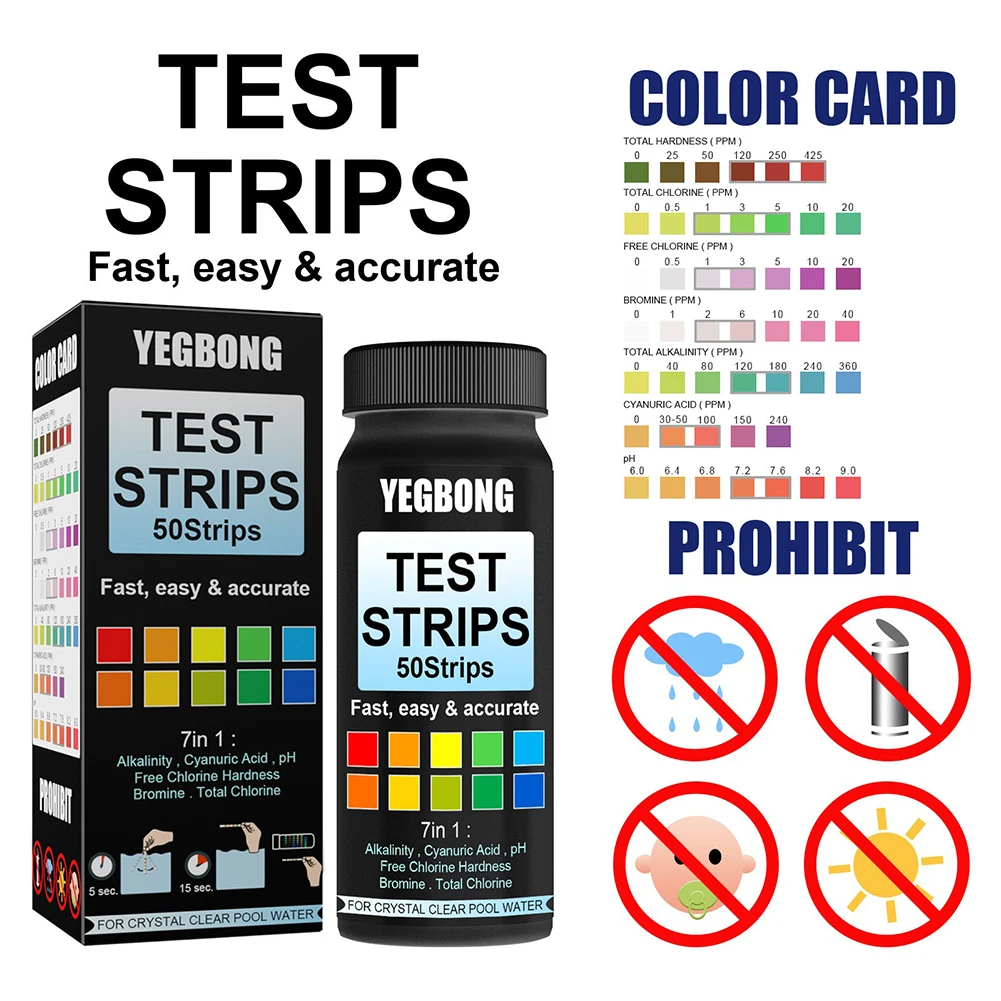 100Pcs 7 In Water Strips Kit F - Aquarium Test Kit recension och pris