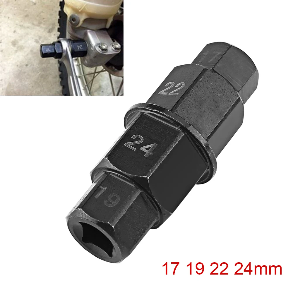 1Pc Motorcycle Front Wheel Axle Hex Spindle Driver Removal Tool Fit 17mm 19mm 22mm 24mm Front Axle Disassembly Tool 4