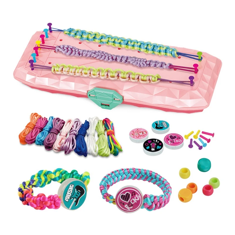 DIY Friendship Bracelet String Making Kit Bracelets Crafts Toys Gift For Girls With Beads