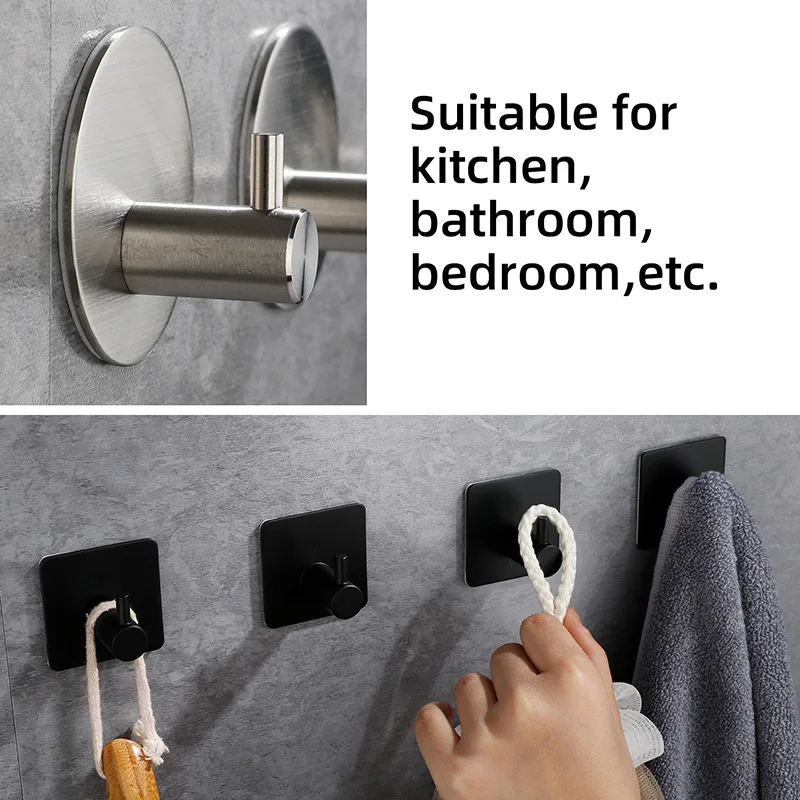 Adhesive Wall Hooks Mounted Door Key Cloth Coat Bathroom Robe Hanger Kitchen Hardware Rack Shelf Bag Hook Organizer For Hanging