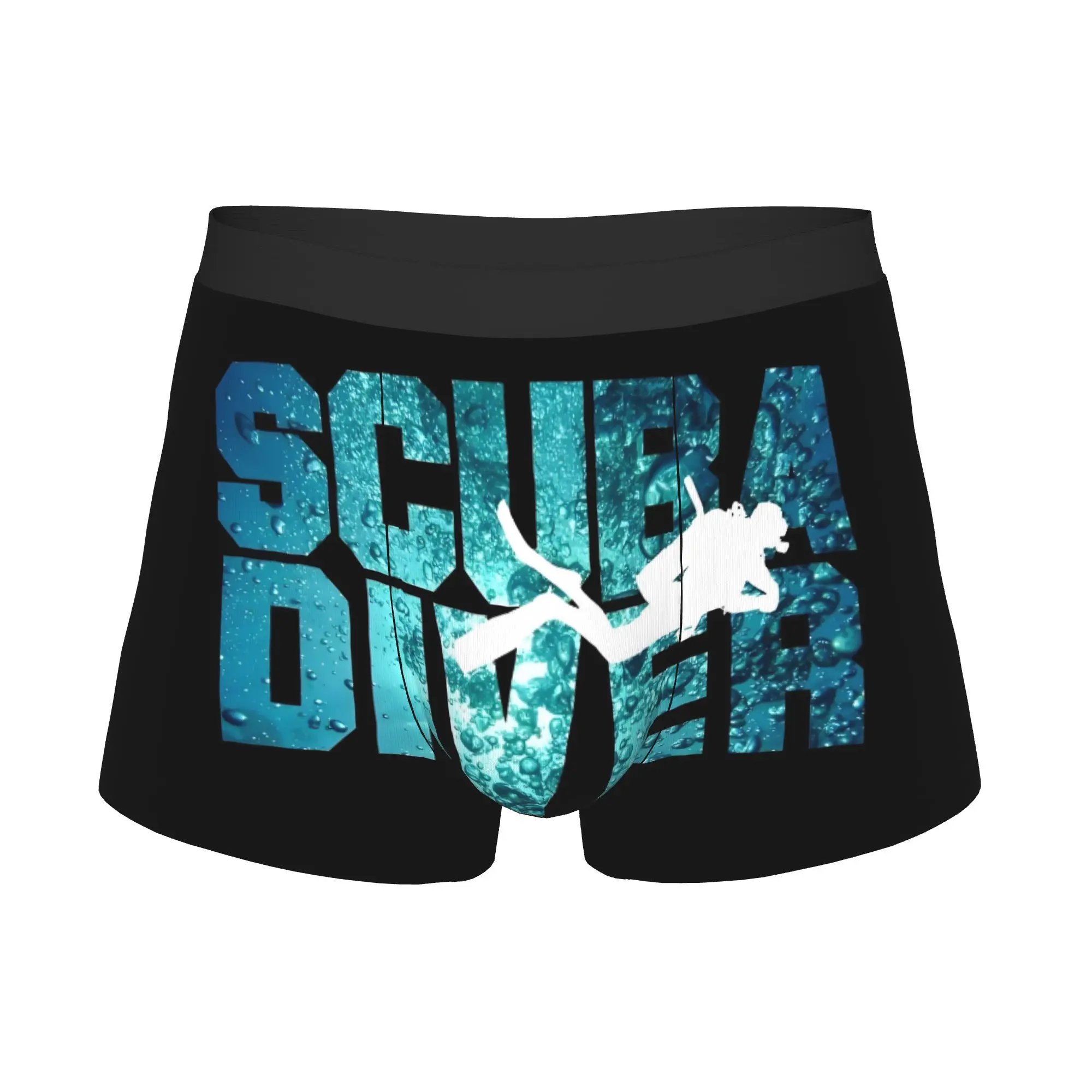 Scuba Diver  Underwear Men Printed Diving  Boxer Shorts Panties Briefs Soft Underpants