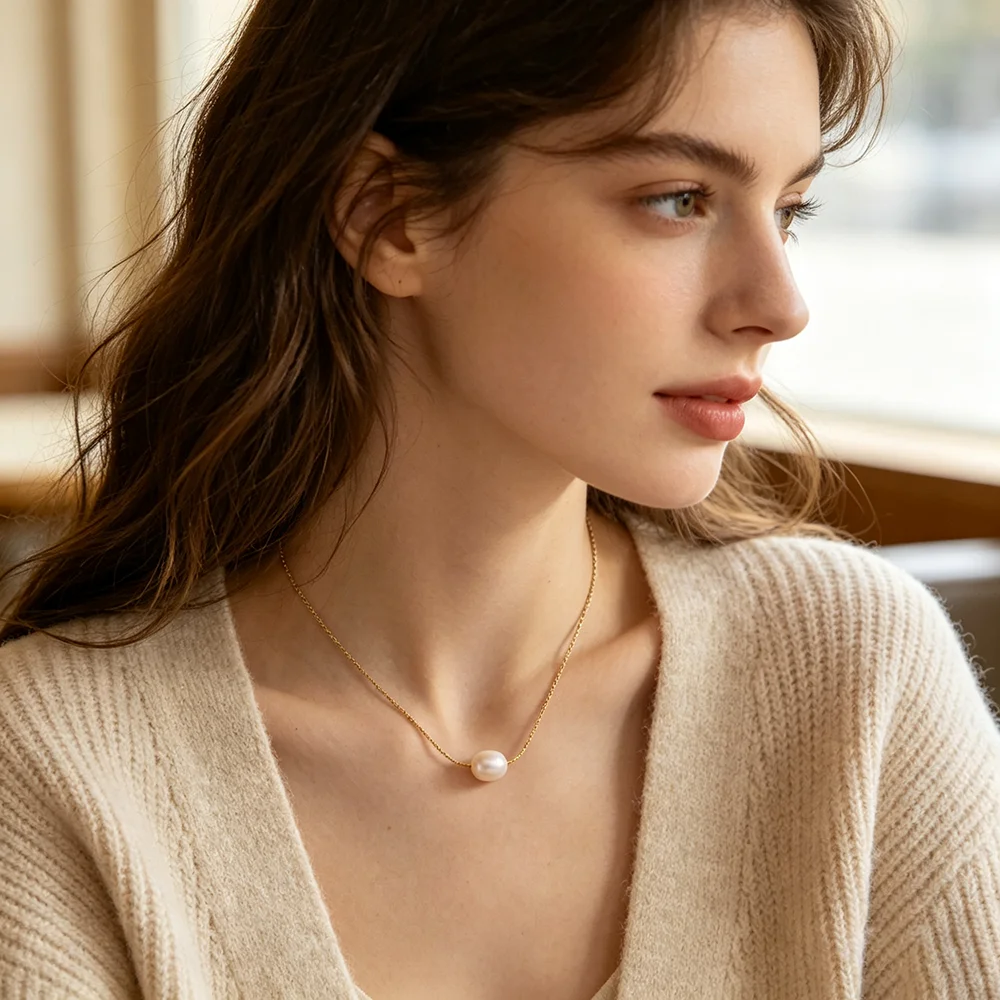 ه. ب. سلسلة دقيقة من لؤلؤ المي - مراجعة Charm Necklace Dainty وسعره