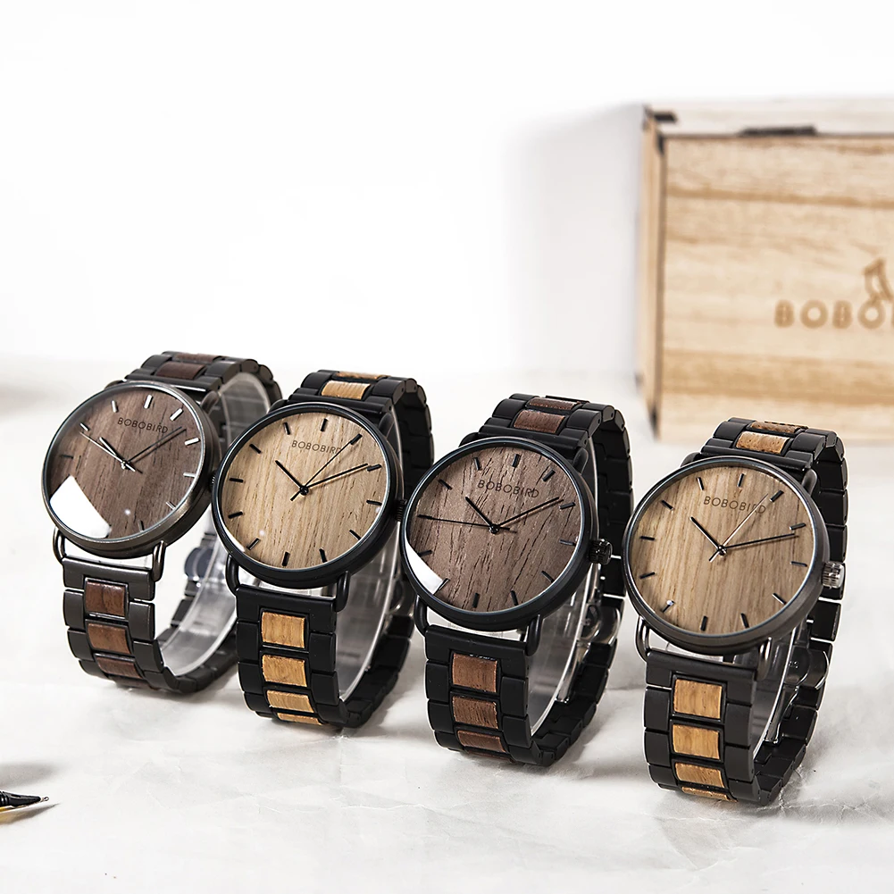 BOBO BIRD Watch Men Zebra Wood  Luxury Brand montre homme Quartz Wristwatches Male Clock Simple Ultra-thin Watches for Man