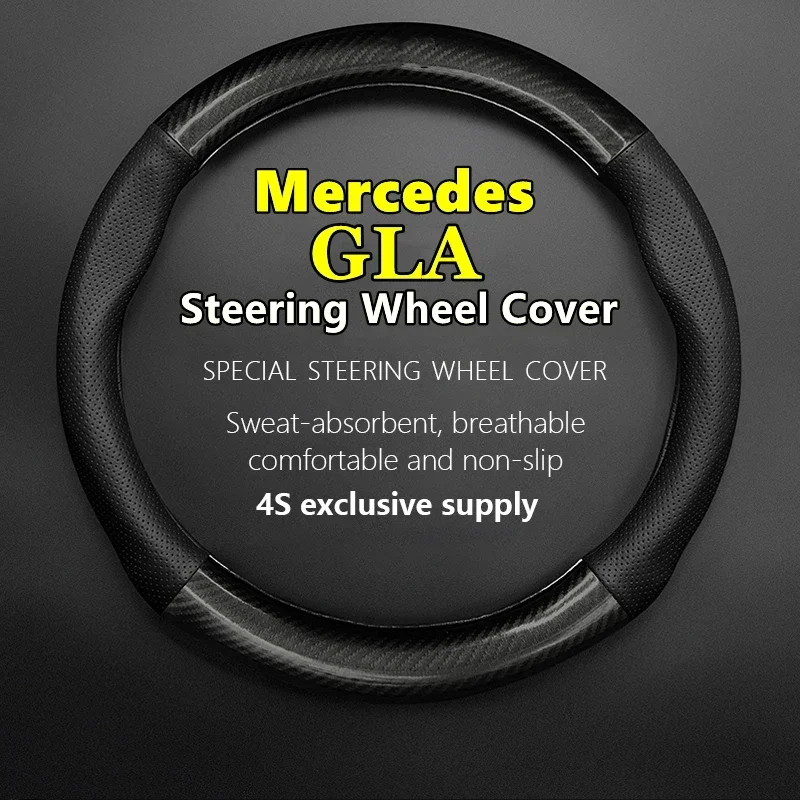 No Smell Thin For Mercedes Benz GLA Steering Wheel Cover Leather Fit 180 200 220 GLA180 GLA200 GLA220 4Matic 2020 2022 2023