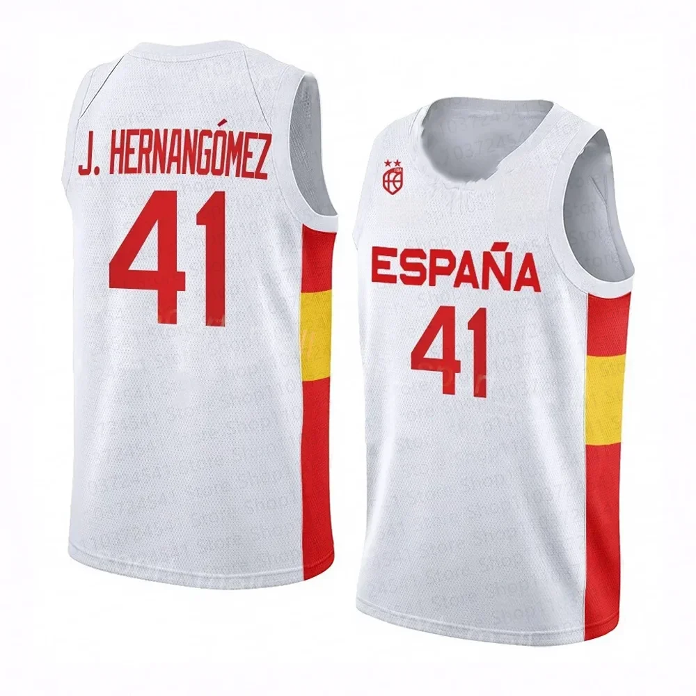 2024 New Spanish Basketball Jersey Spanish Basketball Fan Jersey Men\'s/Men\'s Summer Sleeveless Basketball Sports Jersey T-shirt