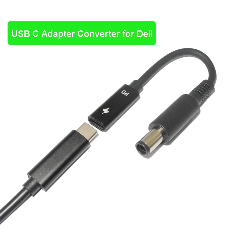 Kabel USB typu C Dc do laptopa Dell 7,4 * 5,0 mm Złącze ładowarki Konwerter USB C Przewód zasilający do Dell Latitude
