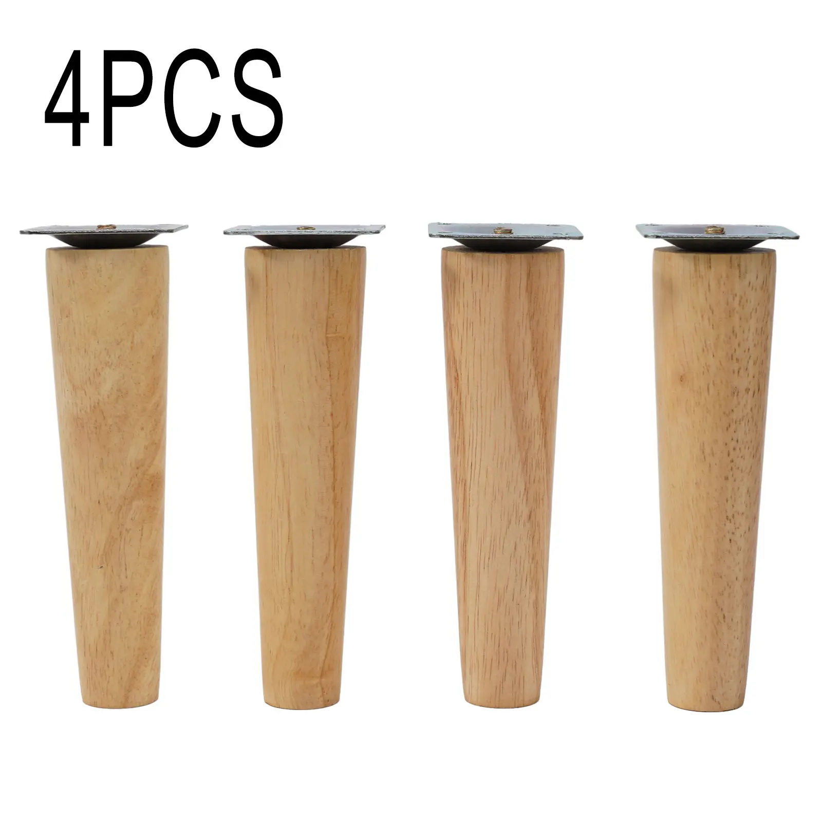 

Set of 4 Solid Wood Furniture Legs Perfect for Sofa and Cabinet Includes Iron Mounting Plates and Protective Pads