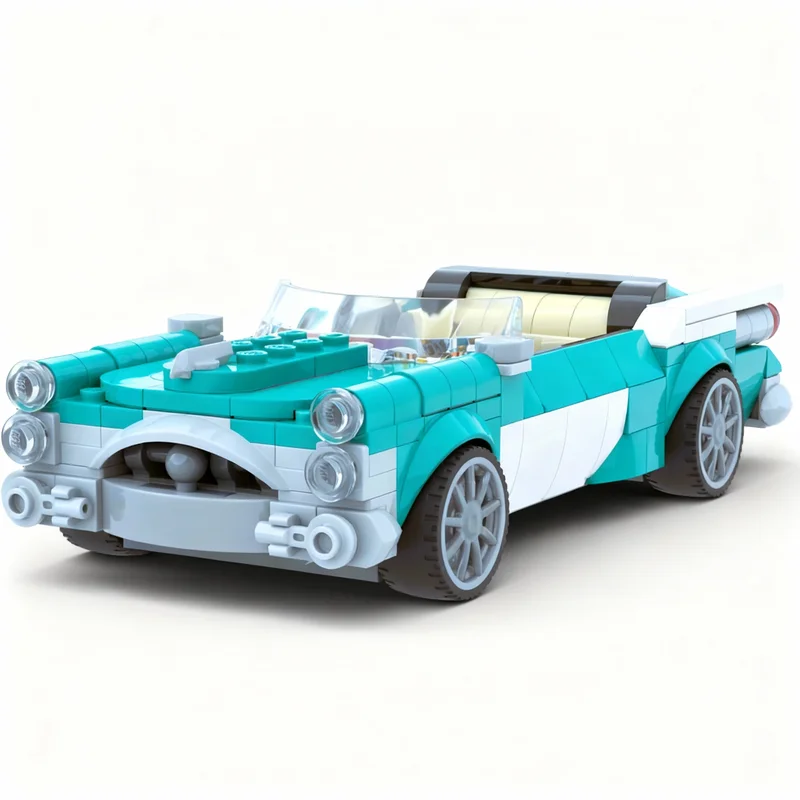 

264PCS MOC Space Battle Miami Cruiser Vintage Car 8 Stud Wide Inspired S Cars Model Building Blocks DIY Assembly Gift Set Home