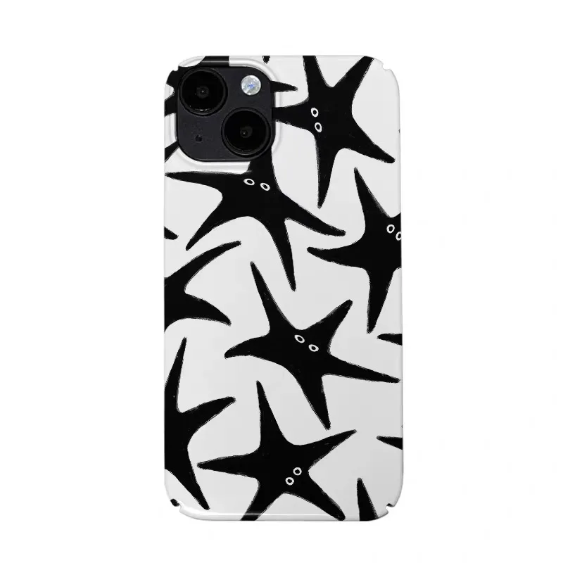 

Ins Korean Black Funny Stars Phone Case for IPHONE 17 Air 16E 15 PROMAX 14 Plus 13 12 MINI 11 PRO 16Plus XR Acrylic Phone Cover