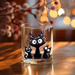 8pcs Funny Black Dogs Sublimation UV DTF Cup Stickers, Waterproof Sticker Pack for Decorating Mugs, Cups,DIY Home Decoration