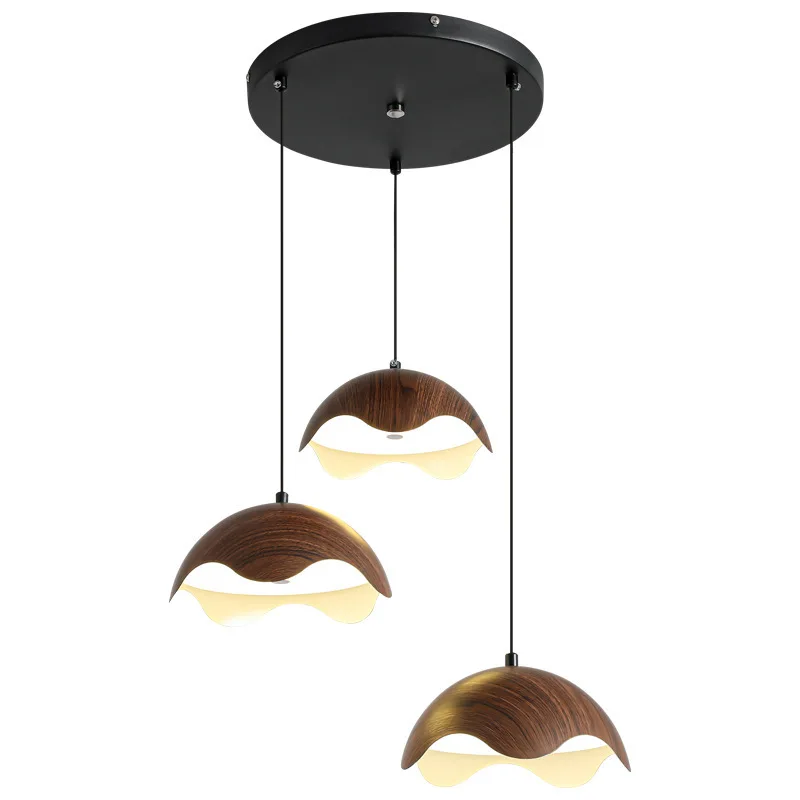 

French medieval restaurant chandelier, walnut color, wabi, American retro eye protection lamp