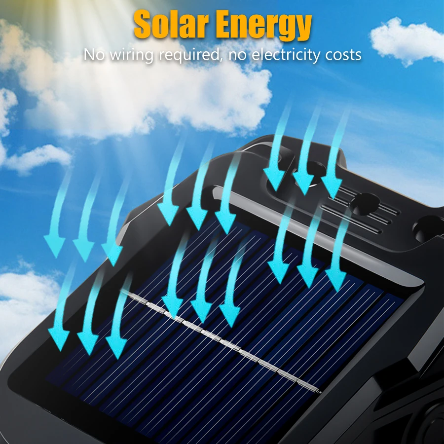 المحمولة IP65 للماء مقطع جديد على أضواء الحركة الشمسية في الهواء الطلق 4 وضع الضوء استشعار الحركة بالطاقة الشمسية ضوء الأمن #5