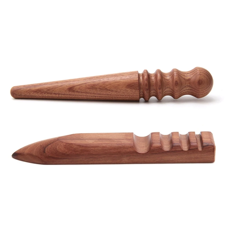 1Set Sandalwood Grinding Rod Wood Grinding Rod Leather Processing Grinding Edge Grinding Tool