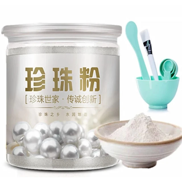500g Naturalny Nano Pearl Powder Wybielająca maska ​​do twarzy z zestawem misek do usuwania zaskórników i piegów