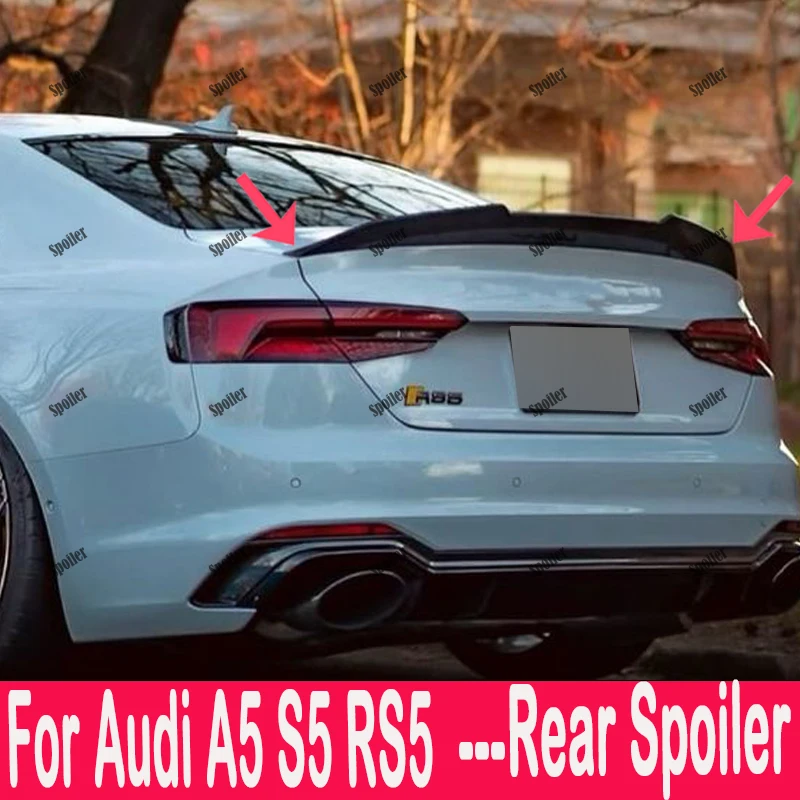 Car Spoiler For Audi A5 S5 RS5 B9 2-4Door 2017-2024 Coupe Sportback PSM Style Forged Real Carbon Fiber Trunk Wing - view 2