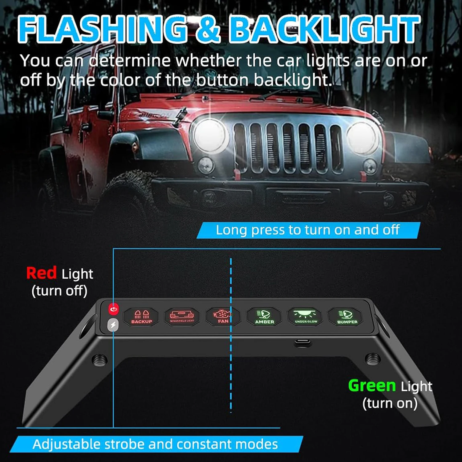 OPOO Hotsale Orginal Car A Pillar Handle 1:1cnc Making 12V Car 6 Gang Wireless Switch Panel For FORD Ranger RHD And LHD - view 4