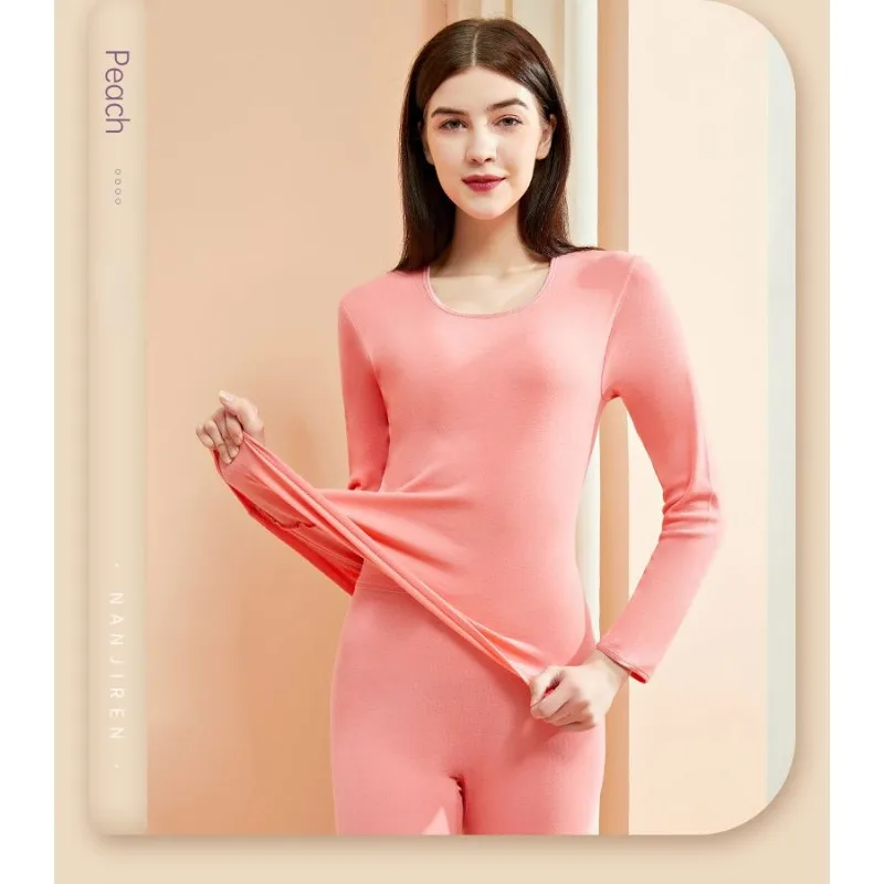 2023 New Long Johns Women's Pure Cotton Suit Thin Thermal Underwear Bottom Cotton Sweater for Fall and Winter O-neck Underwear
