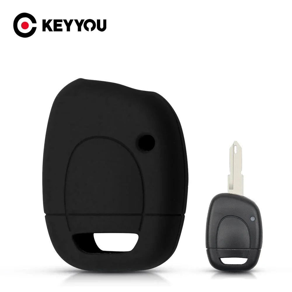 KEYYOU Silicone Car Key Case For Renault Clio Kangoo Master Twingo Keyless Fob Key Shell Holder Protector Remote Fob Cover