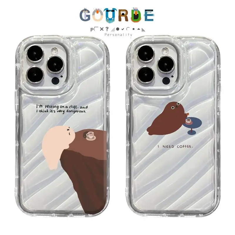 

Gourde Cute seal cartoon patterns Phone Case for Iphone 16 15 14 12 13 11 Pro Max IP 7 8 Plus Iphon X XS XR Xs Max