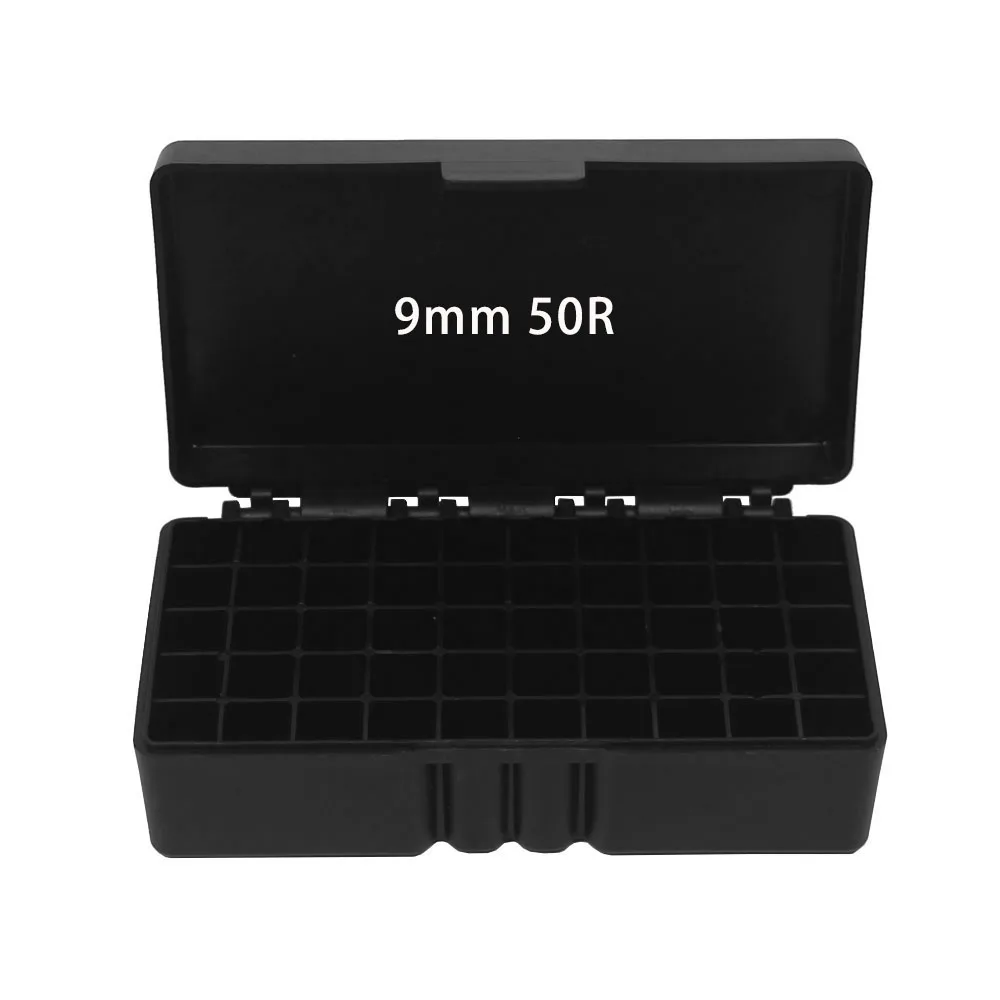 50/100 Rondes Tactische Kogel Box 9mm/.223/.38Super Pistool Geweer Munitie Carry Opbergdoos Flip-Top Kogels case Jacht Accessoire