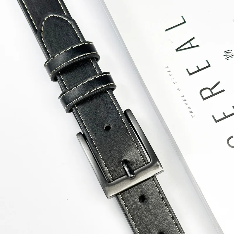 أسود بولي Belts أحزمة جلدية للرجال والنساء ، الجينز السراويل حزام ، سبيكة الموضة دبوس مشبك ، حزام الملابس ، ديكور حزام المشدات ، الكلاسيكية