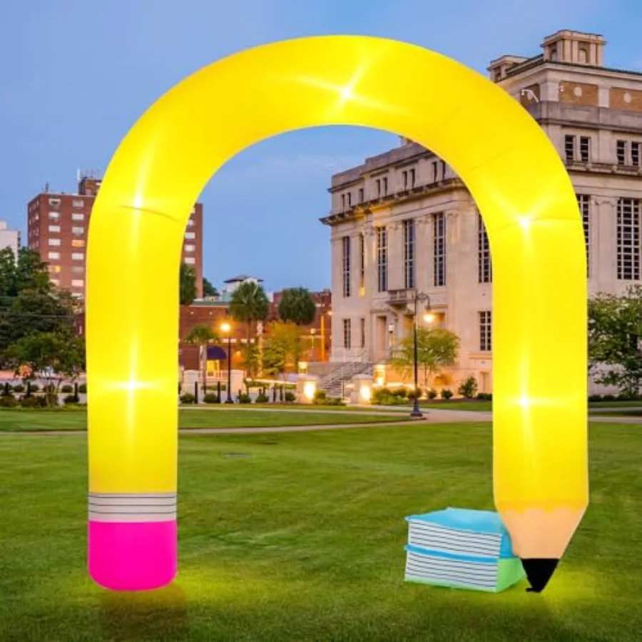 

9ft Pencil Inflatables Arch Kindergarten Preschool Graduation Decoration Blow up Pencil Outdoor Decor with LED Lights for 2026