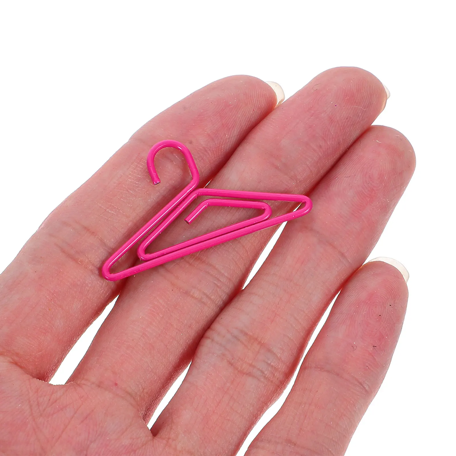 100Pcs Creative Hanger Paper Clips Metal Small Mini Clips for Bookmark Document Organizer Journal Office Supplies Colored