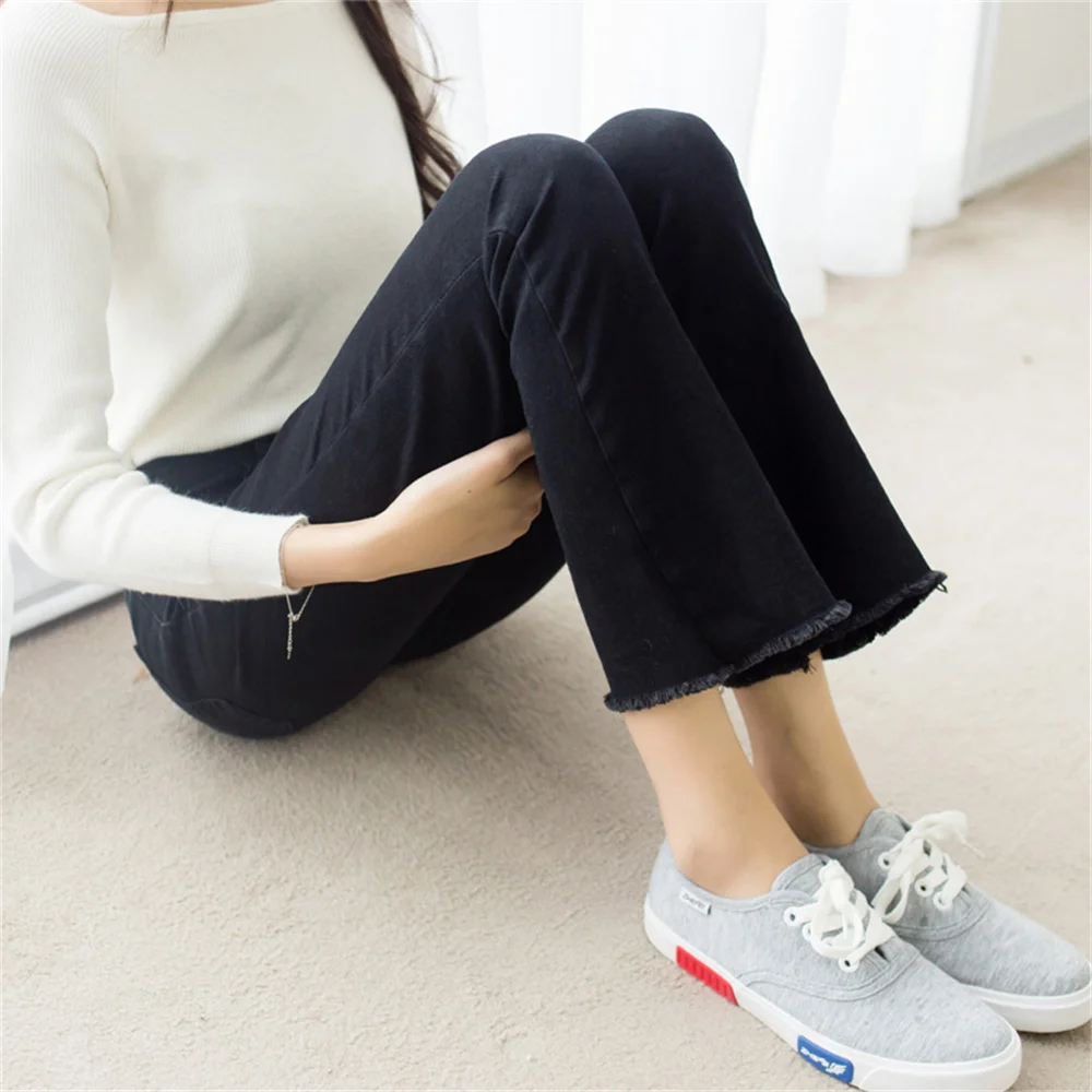 Spring Autumn Thin Fashion Y2K Blue Jeans Women High Waist Stretch Jeans Femme Trousers Vintage Casual Comfort Denim Flare Pants