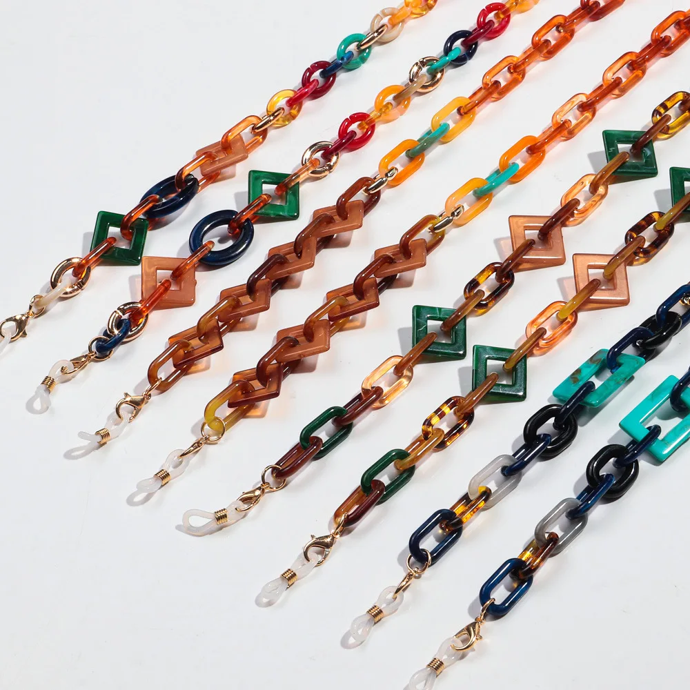 70cm Acrylic Glasses Chain Easy To Clean Geometric Eyewear Strap Women Eyewear Accessories Geometric Sunglasses Hanging Chain
