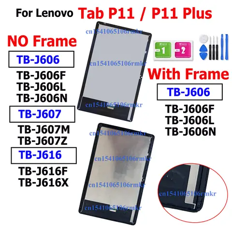 AAA+ Quality For Lenovo Tab P11 J606 TB-J606F TB-J606L TB-J606 TB-J616 TB-J607 LCD Display Touch Screen Digitizer Assembly