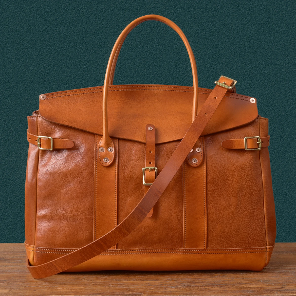 fashion business designer handmade first layer leather men briefcase luxury genuine leather large-capacity work laptop handbag