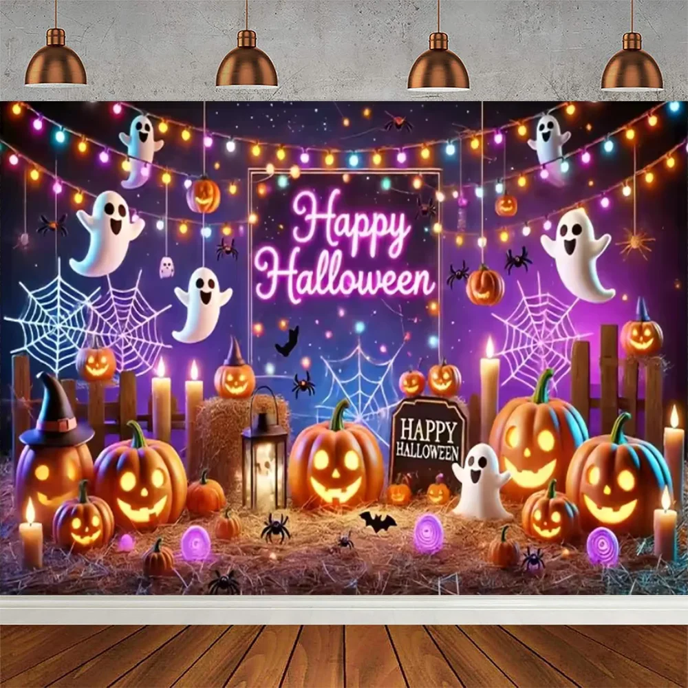 

Cute Halloween Photography Backdrops Horror Ghost Pumpkin Backdrops Halloween Festival Party Supplies Photo Prop Room Decor Gift