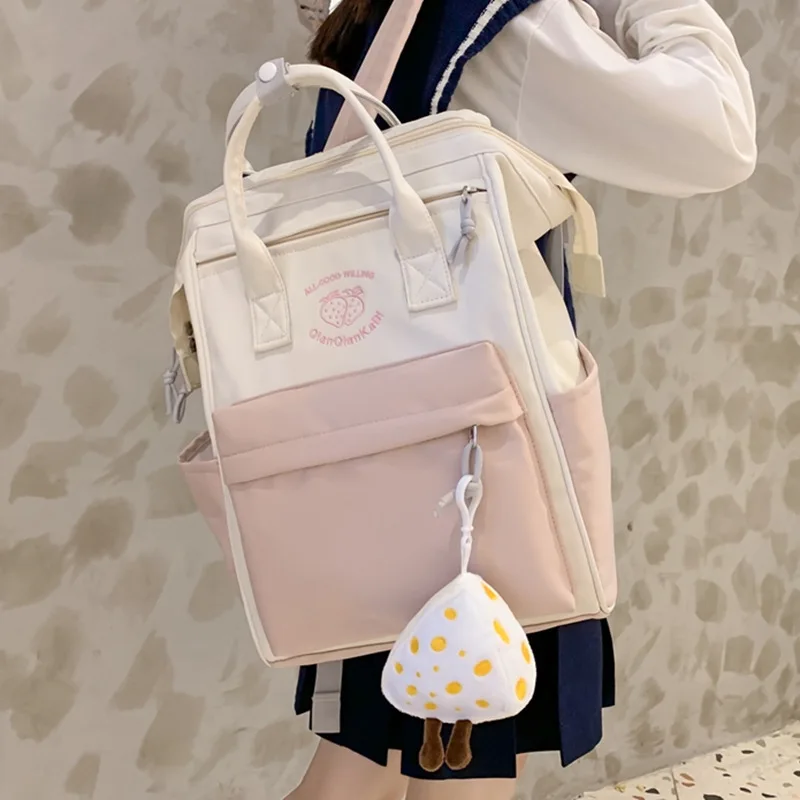 Mochila de viaje de gran capacidad para mujer, Coreano bolso de mano, mochila impermeable de nailon para ordenador portátil, bolsas de escuela primaria