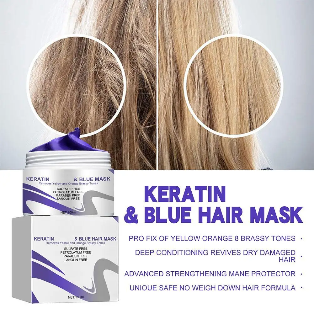 

Get Gorgeous Hairs With 100ml Keratin Purple Hair Mask - Repair And Nourish Hair Mask For Dry & Damaged Hair Treatment