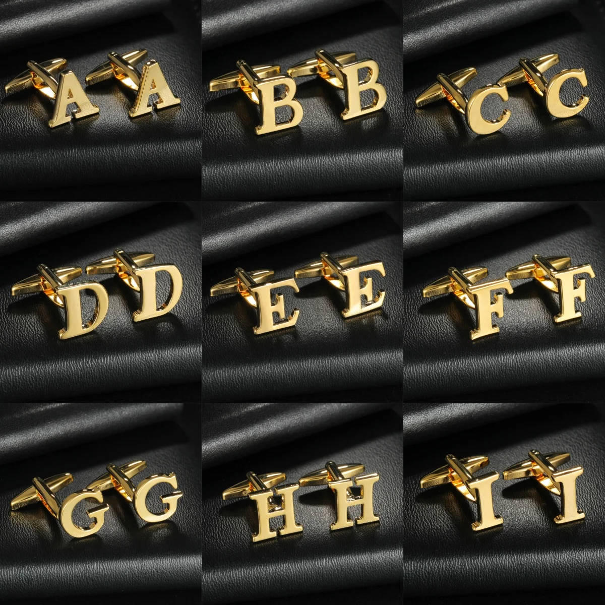 2 Pcs Initial A-Z Cufflinks Alphabet Letter Copper Material Cuff Links For Business Mens Boys Tuxedo Shirts Gift