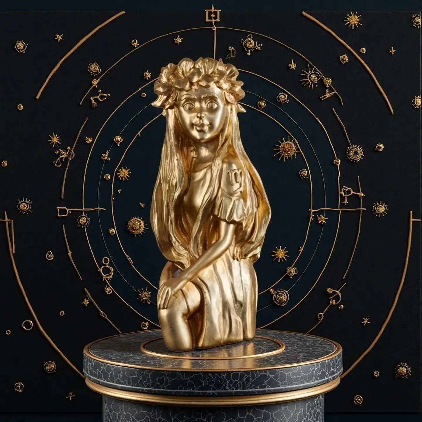Nordic Girl Angel Statue Virgo Zodiac Sign Resin Craft Sculpture Decor Living Room Table Centerpiece Celestial Desktop Ornament