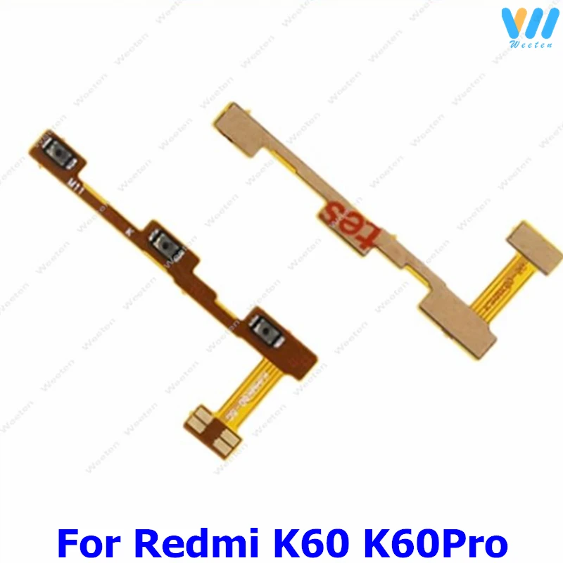 Interruptor de volume on/off/side para xiaomi redmi k60/k60pro, com cabo flex, volume on/off, peça de reparo