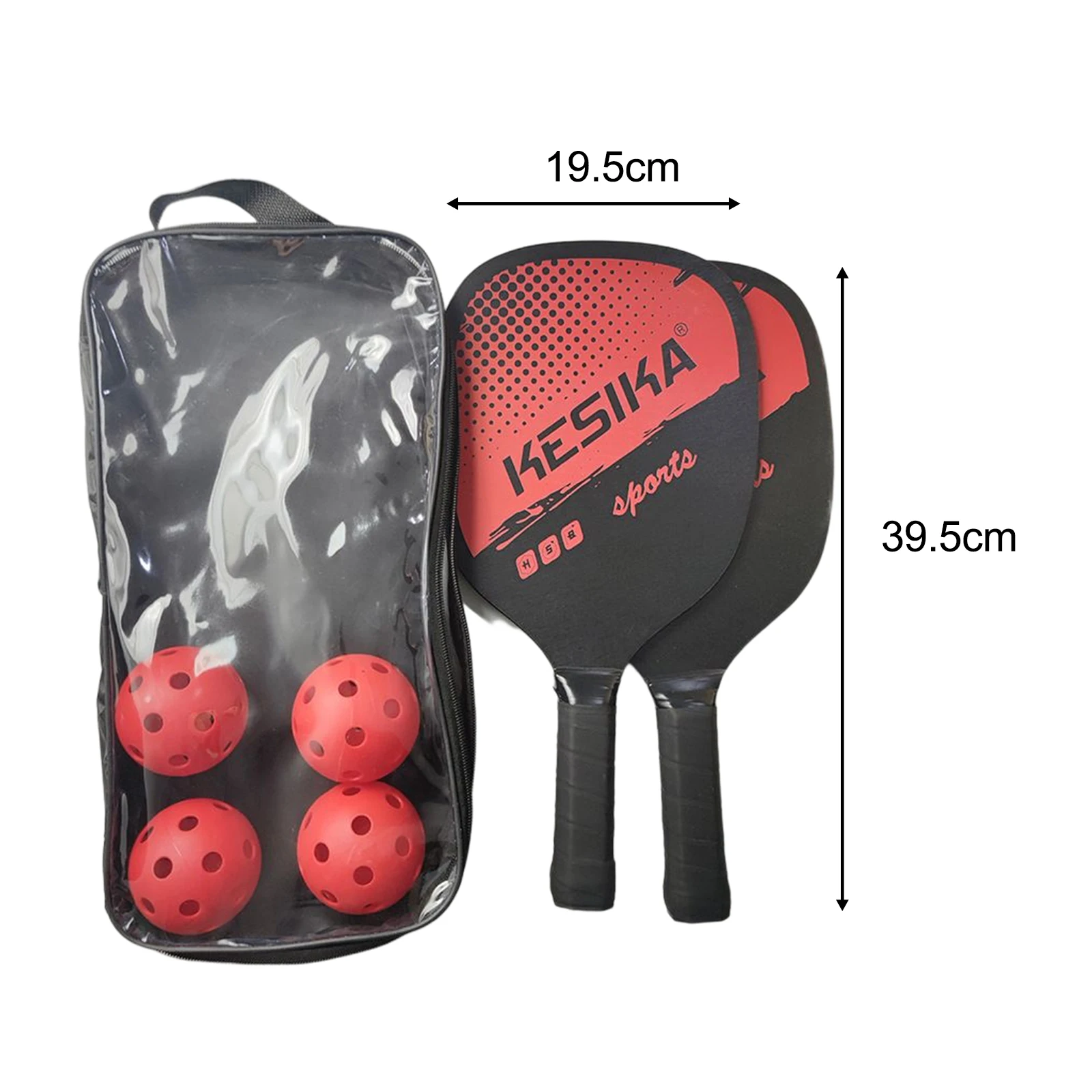 Pickleball Paddles Set Rackets Wood with 4 Balls Carry Bag for Adults Women Pickleball Rackets Outdoor Training Sports