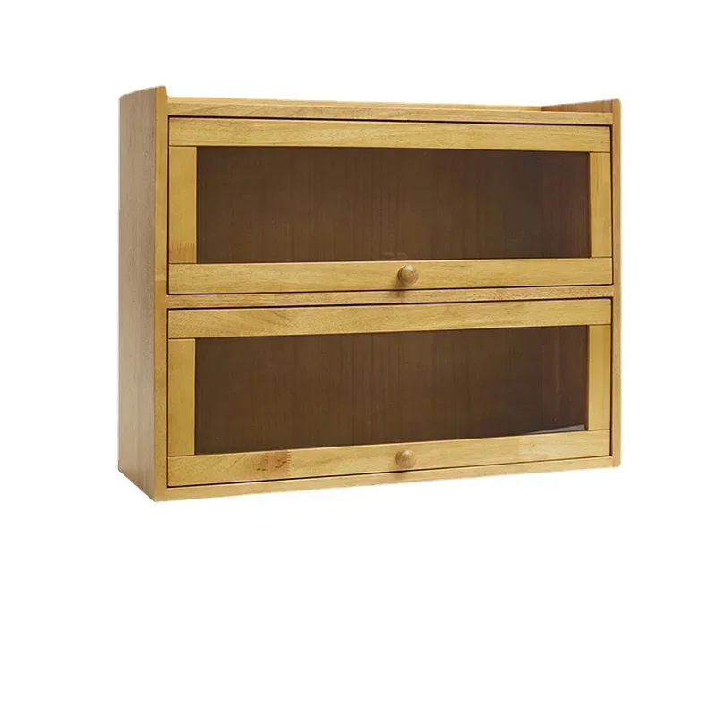 

High ValueCabinet Solid Wood Dustproof Coffee Cup Storage Living Room Storage Shelf Clamshell Design