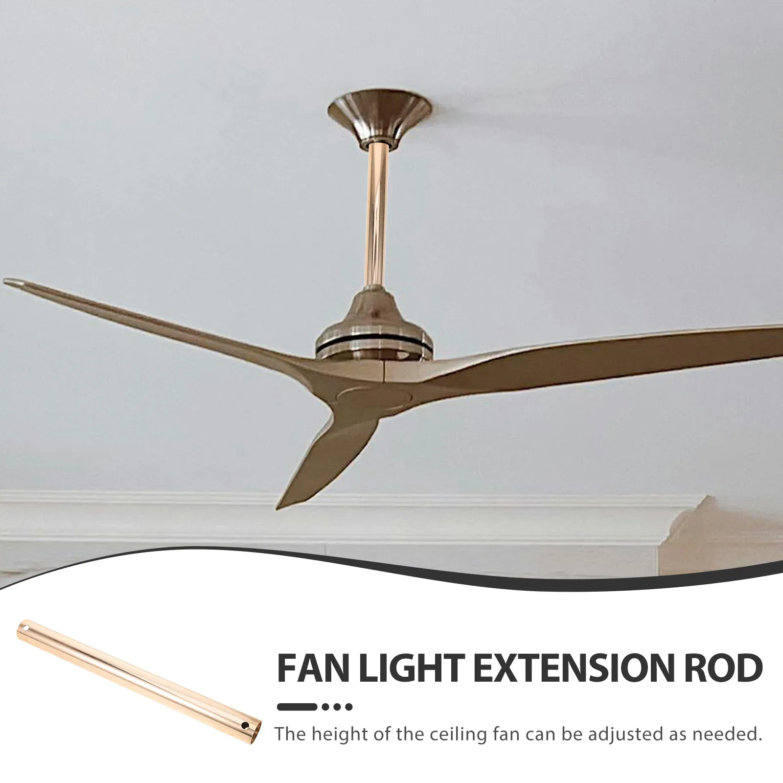 Ceiling Fan Extension Rod Metal Thickened Stable Design Flexible Installation Fan Downrod Extension Replacement Part