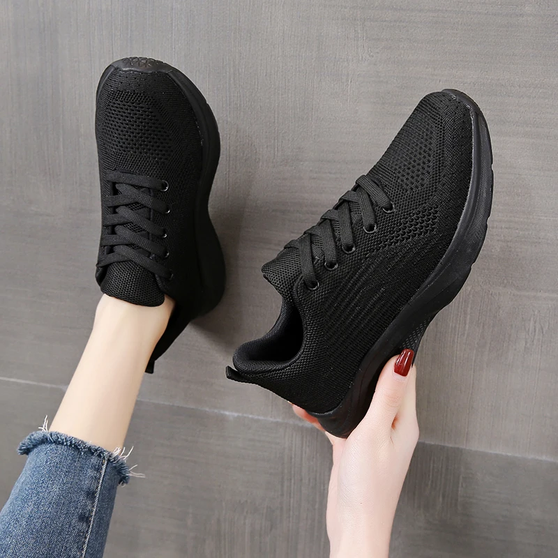 Flying Weave All-Match Fashion Running Shoes Women Breathable Non-Slip Athletics Casual Sneakers Ladies Sport Soft Jogging Shoes