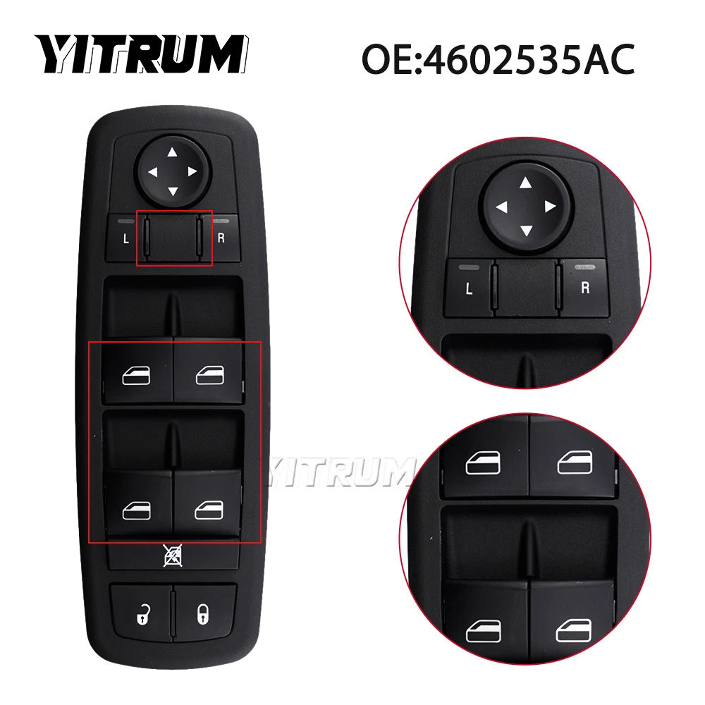 YITRUM 4602535AC 04602535AF 4602535AG Power Master Lifter Window Switch For Dodge Grand Caravan Chrysler Town & Country 3+0 Pins view 2